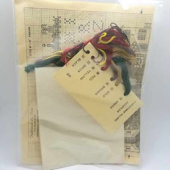 Christmas Village Sampler Cross Stitch Kit Vintage - Picture 3 of 4